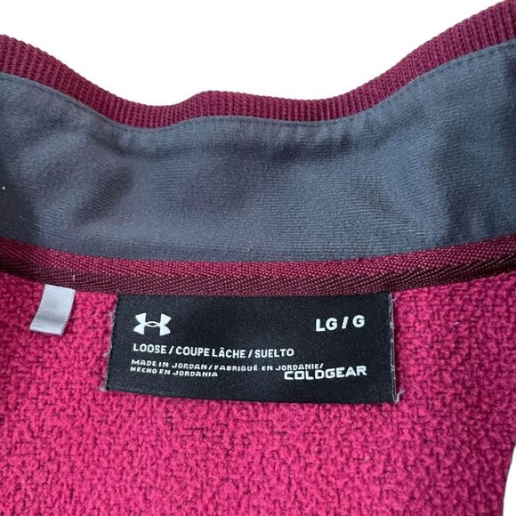 Under Armour Storm 1/4 Zip Pullover Men’s Size Large Red Loose Fit Coldgear - Picture 2 of 5